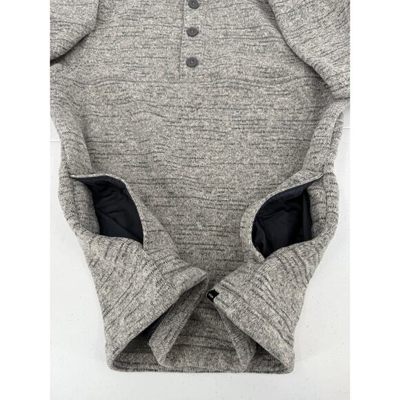 NWT prAna Mens Tri Thermal Threads Henley Top Pockets 3/4 Button Heather Gray - Picture 9 of 14